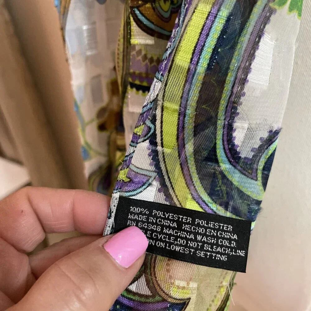 Women's Sheer Paisley Scarf 13X60